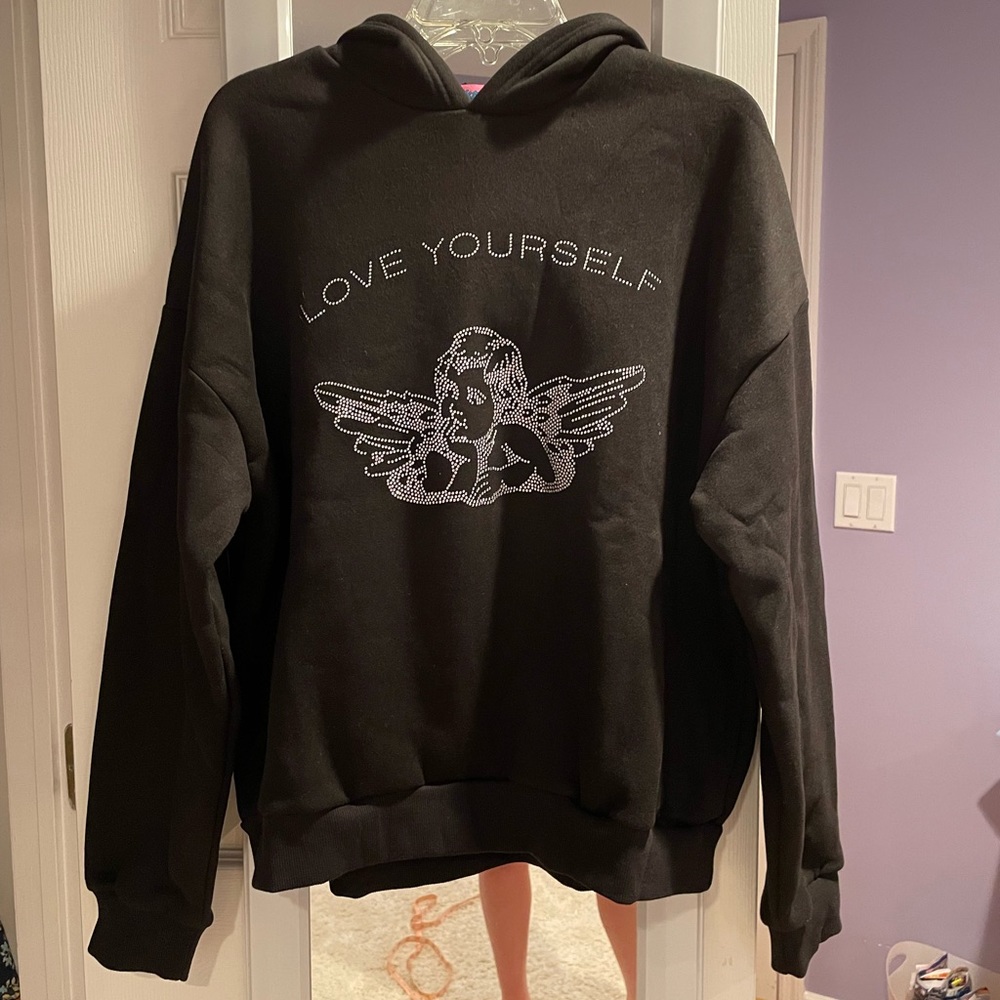 Edikted Black 'Love Yourself' Hoodie